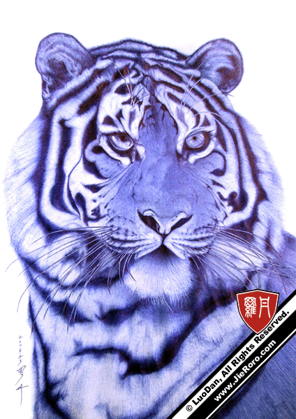 描述-Description：参照报纸概9*7CM黑白照片放大绘就，故细节有所自补。